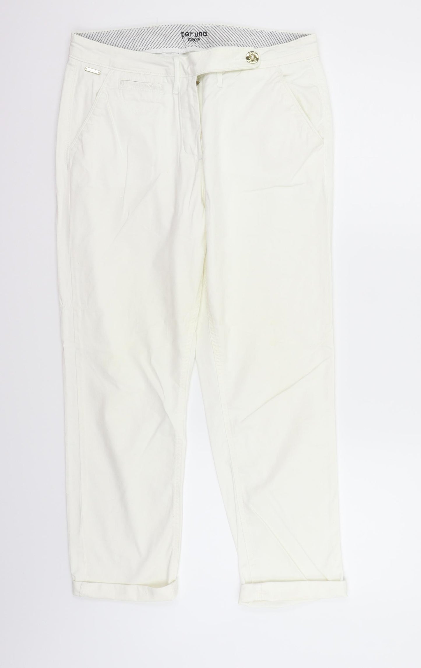 Marks and Spencer Womens White   Sweatpants Trousers Size 12 L25 in