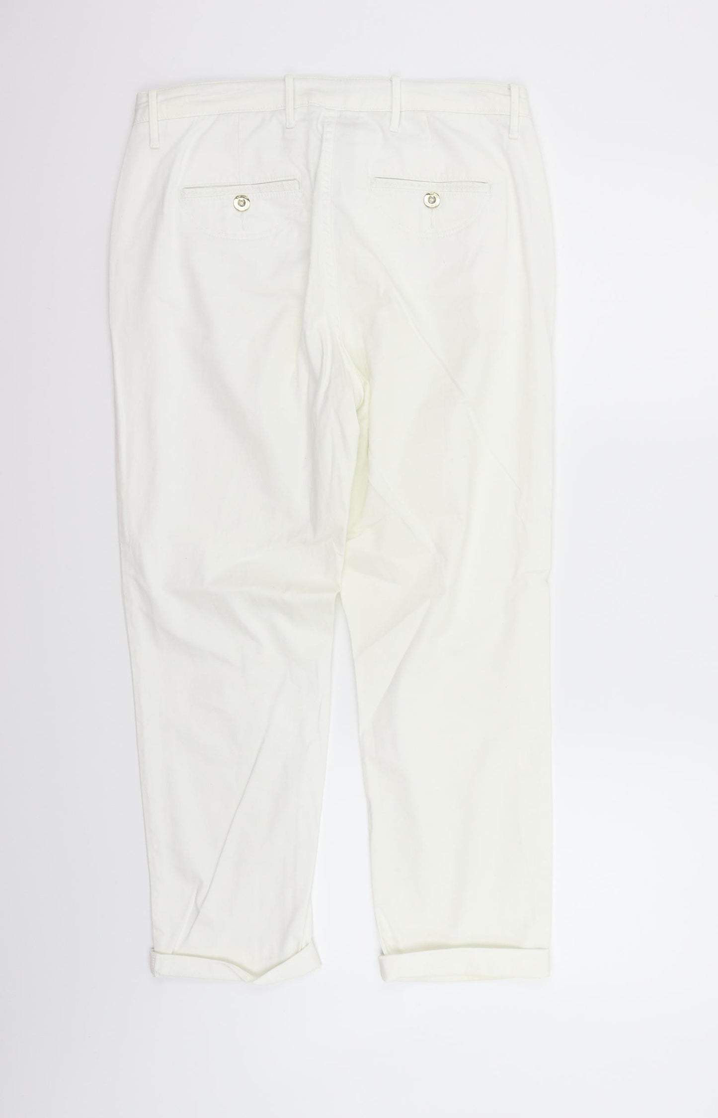 Marks and Spencer Womens White   Sweatpants Trousers Size 12 L25 in