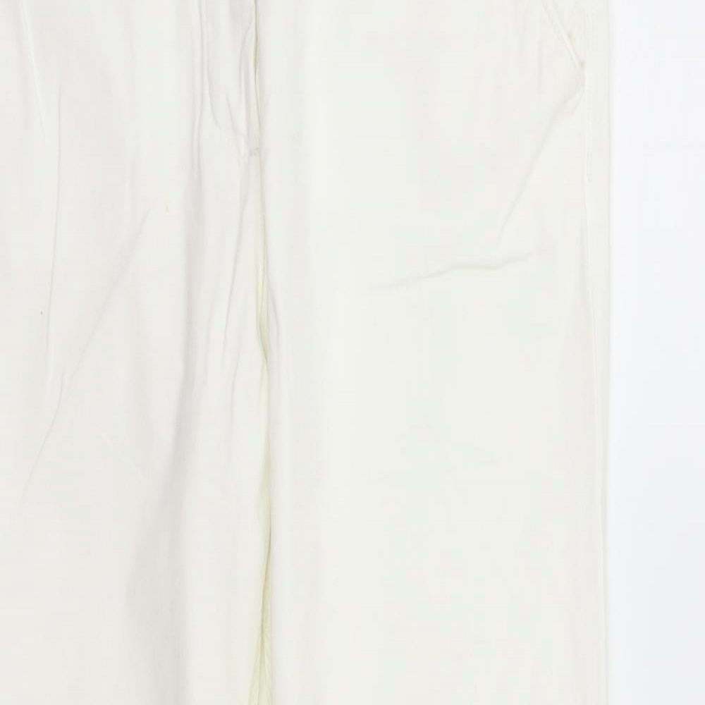 Marks and Spencer Womens White   Sweatpants Trousers Size 12 L25 in