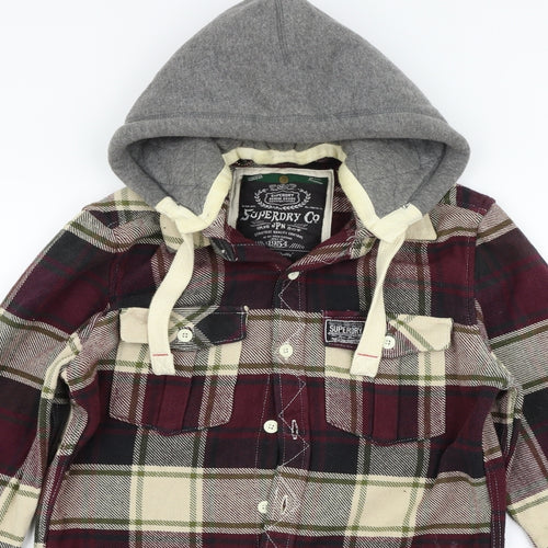 Superdry Womens Pink Check  Cardigan Jumper Size M