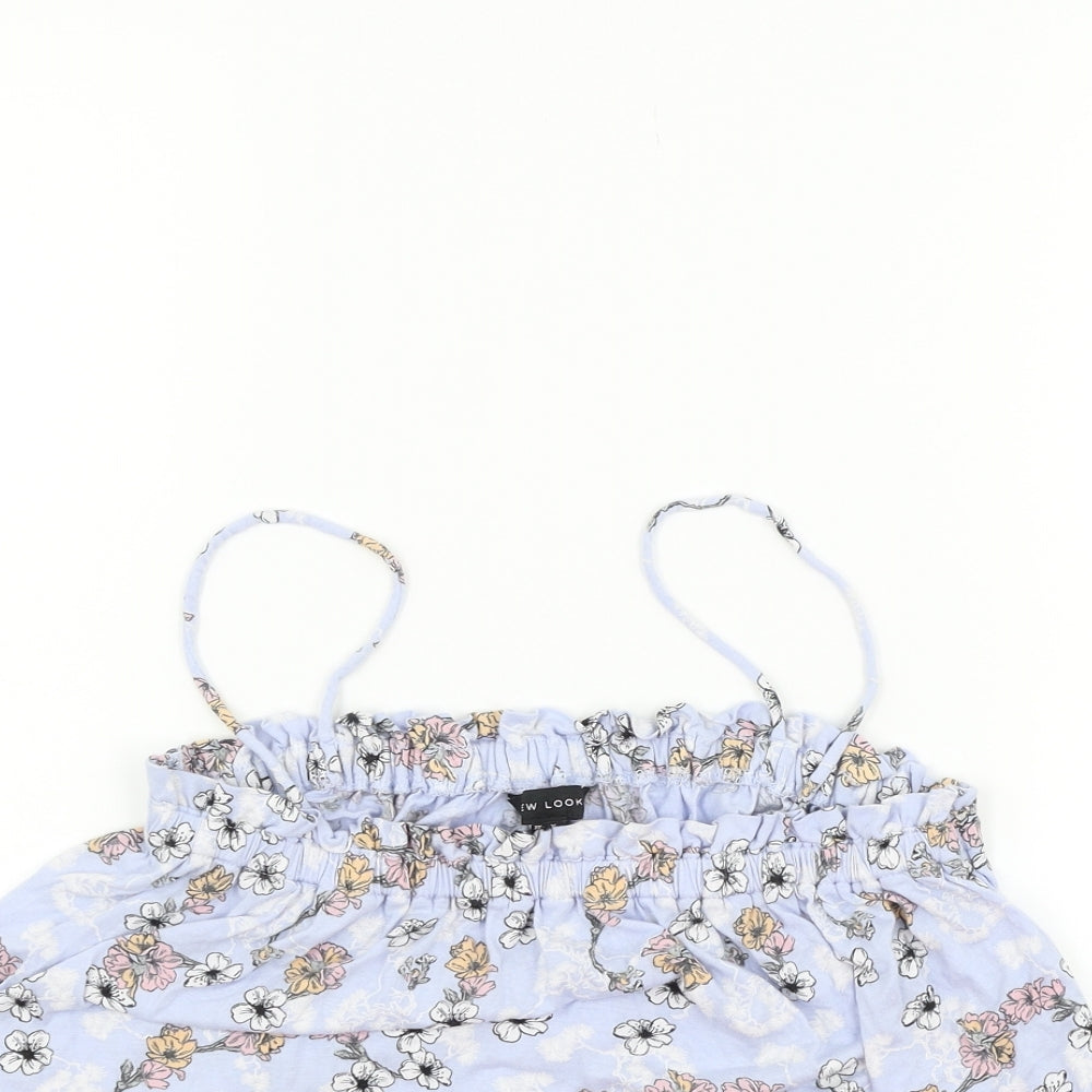 New Look Womens Blue Floral  Basic Tank Size 12