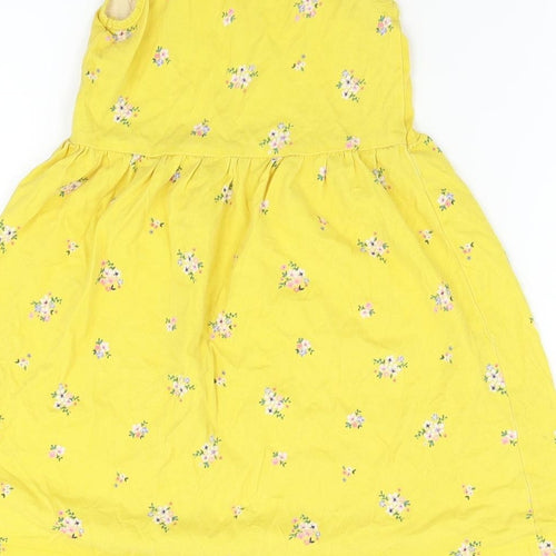 H&M Girls Yellow Floral  Fit & Flare  Size 5-6 Years