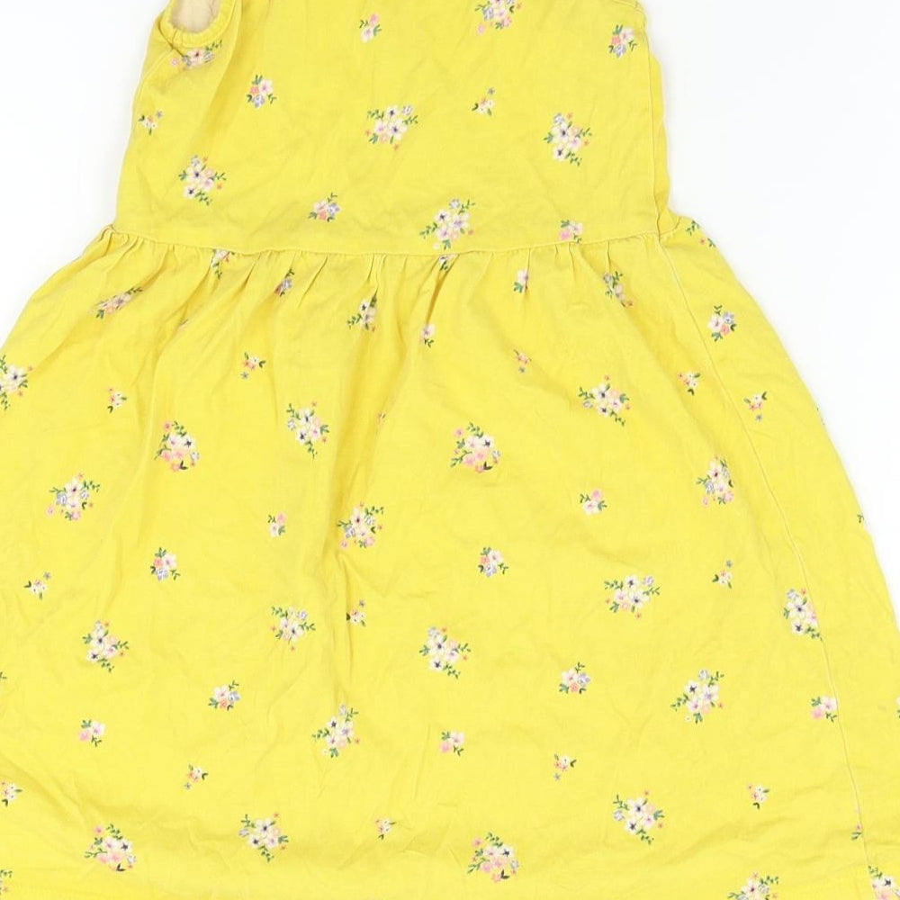 H&M Girls Yellow Floral  Fit & Flare  Size 5-6 Years