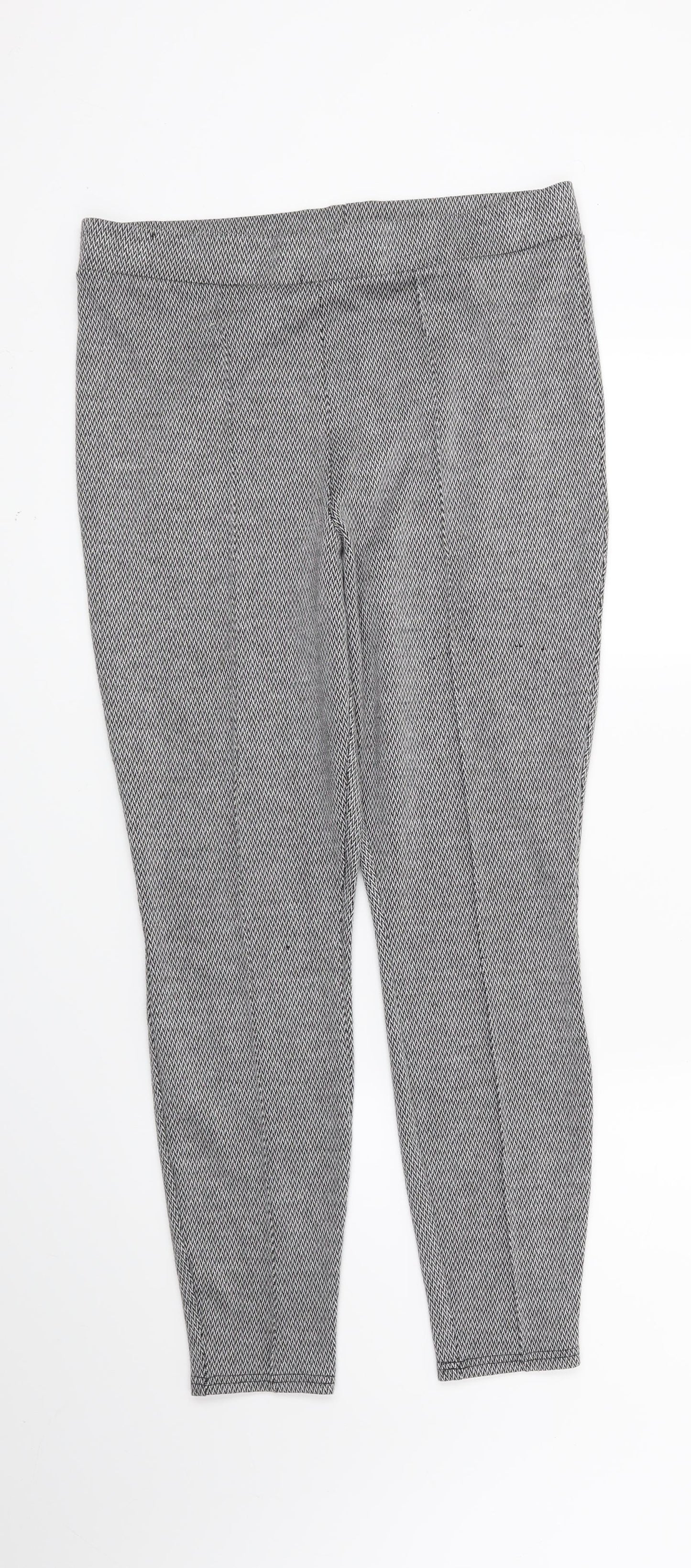 Papaya Womens Grey Geometric  Capri Leggings Size 14 L27 in