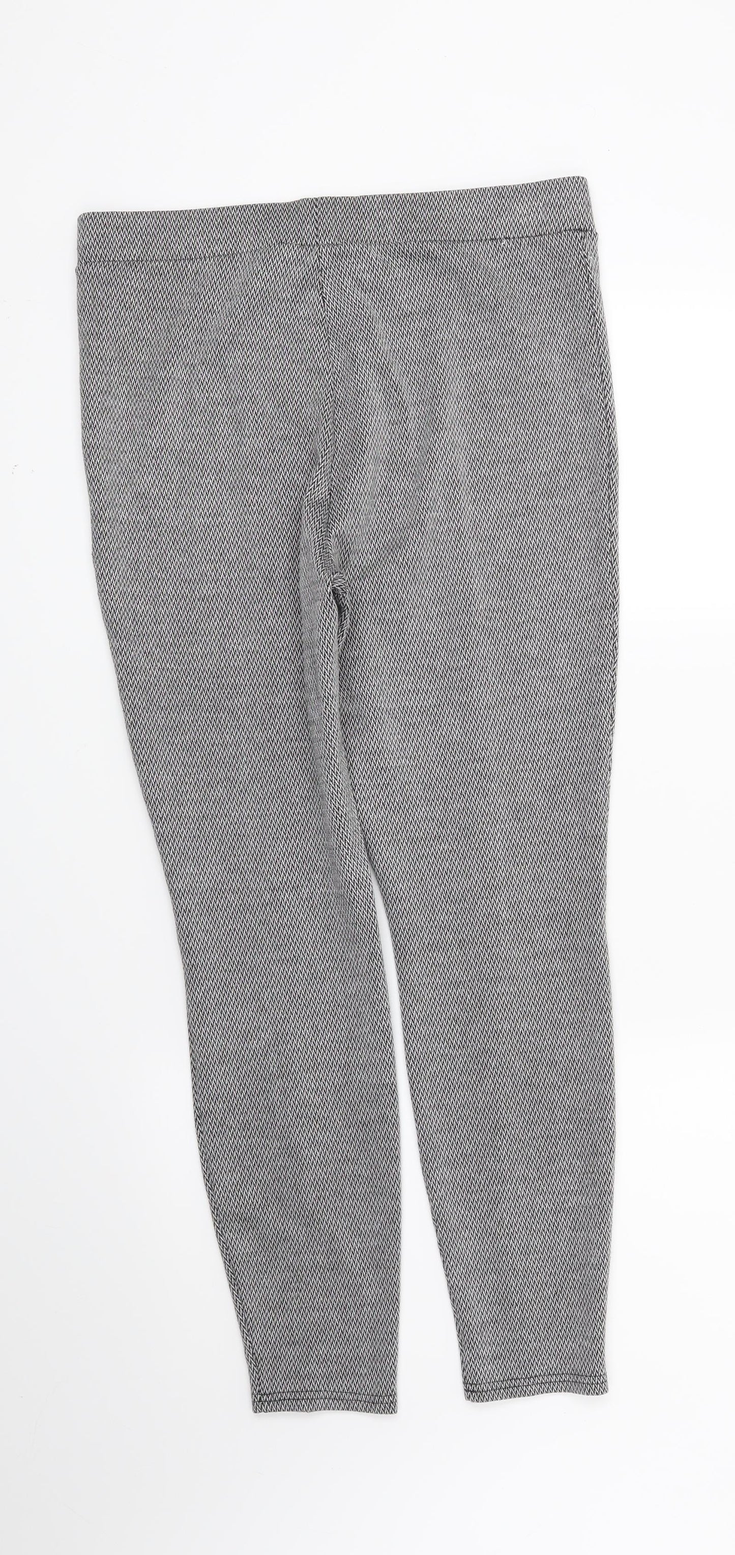 Papaya Womens Grey Geometric  Capri Leggings Size 14 L27 in