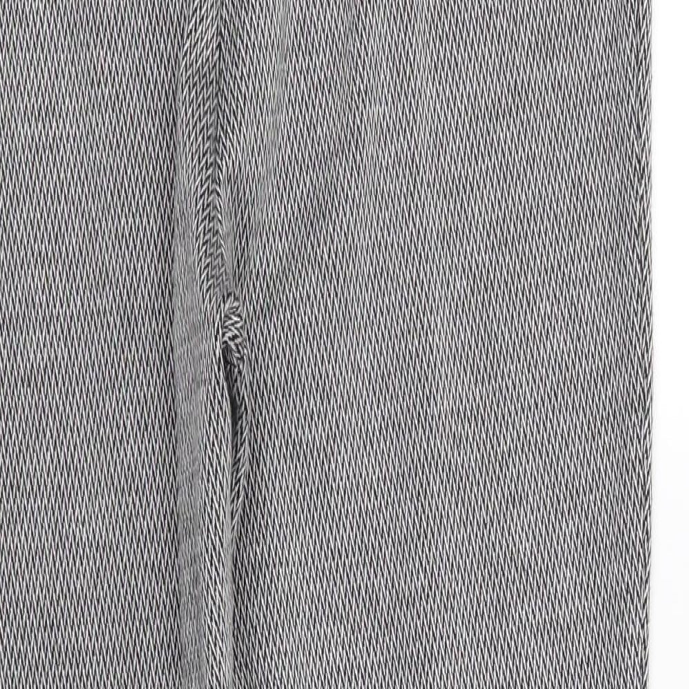 Papaya Womens Grey Geometric  Capri Leggings Size 14 L27 in
