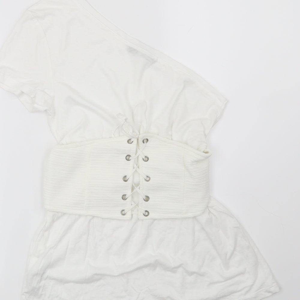 Bershka Womens White   Basic T-Shirt Size S