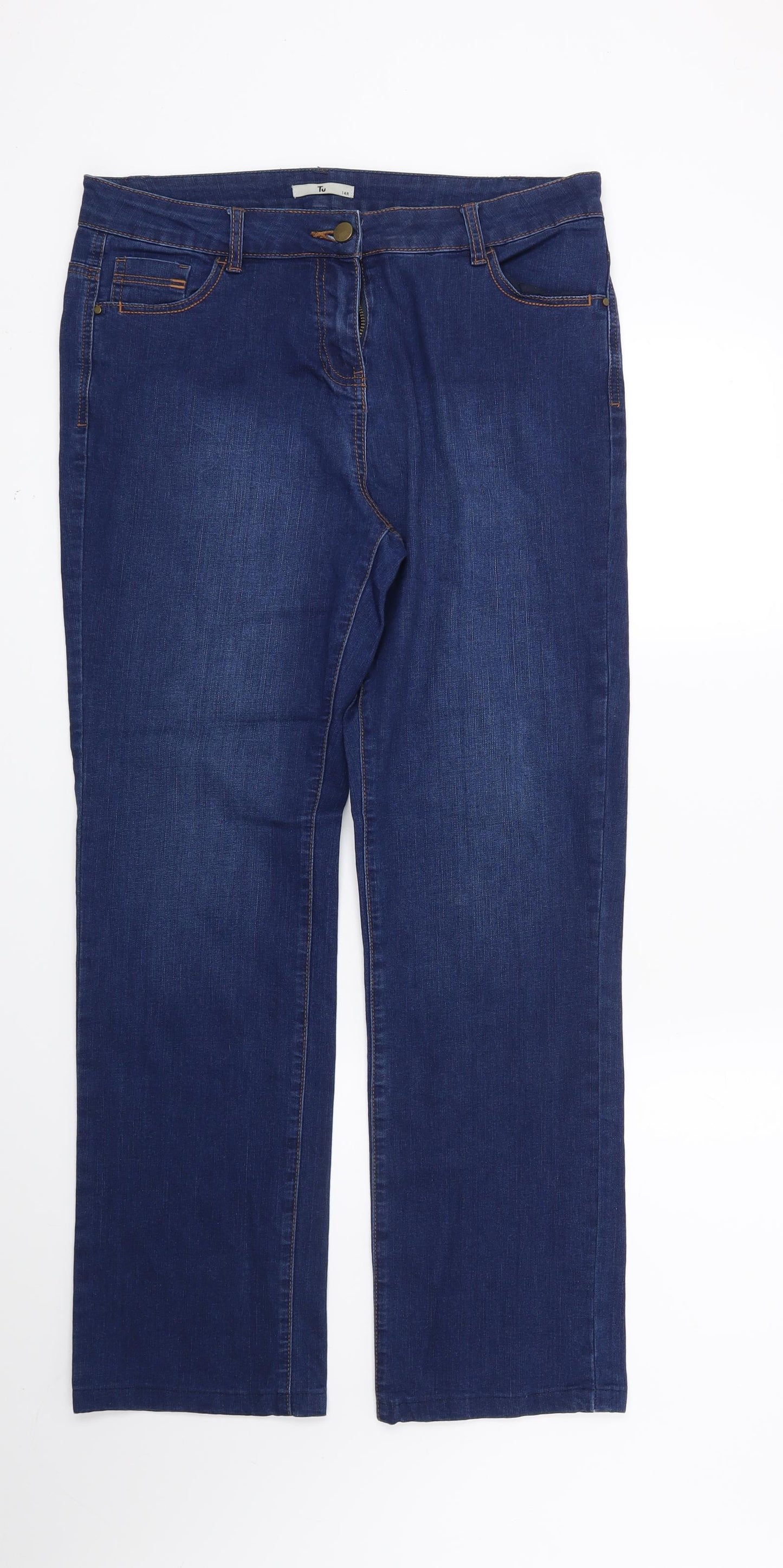 TU Womens Blue   Straight Jeans Size 14 L29 in