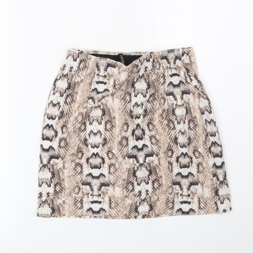 H&M Womens Beige Animal Print  Mini Skirt Size XS