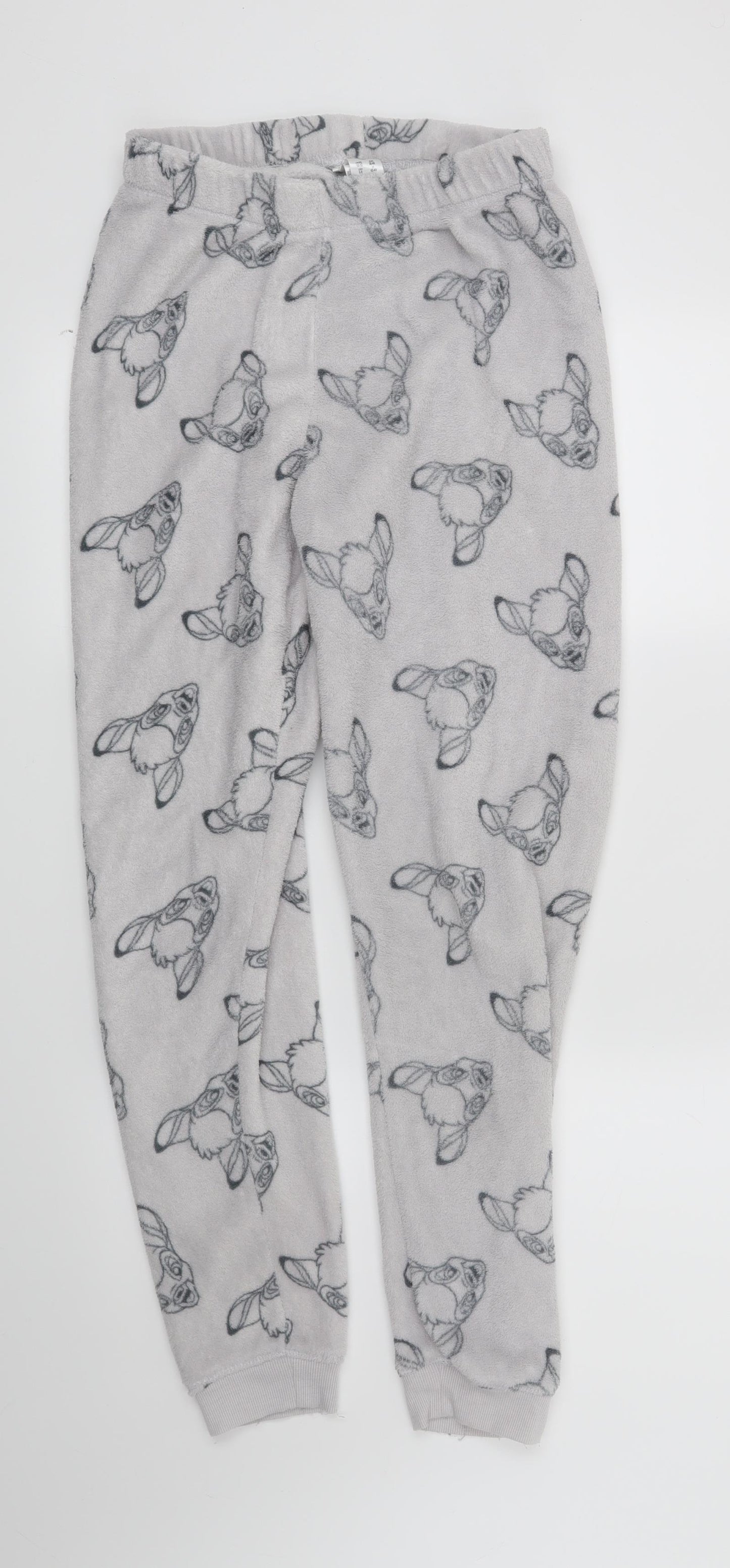 Love to lounge Womens Grey Solid  Top Pyjama Pants Size 10  - Disney Bambi