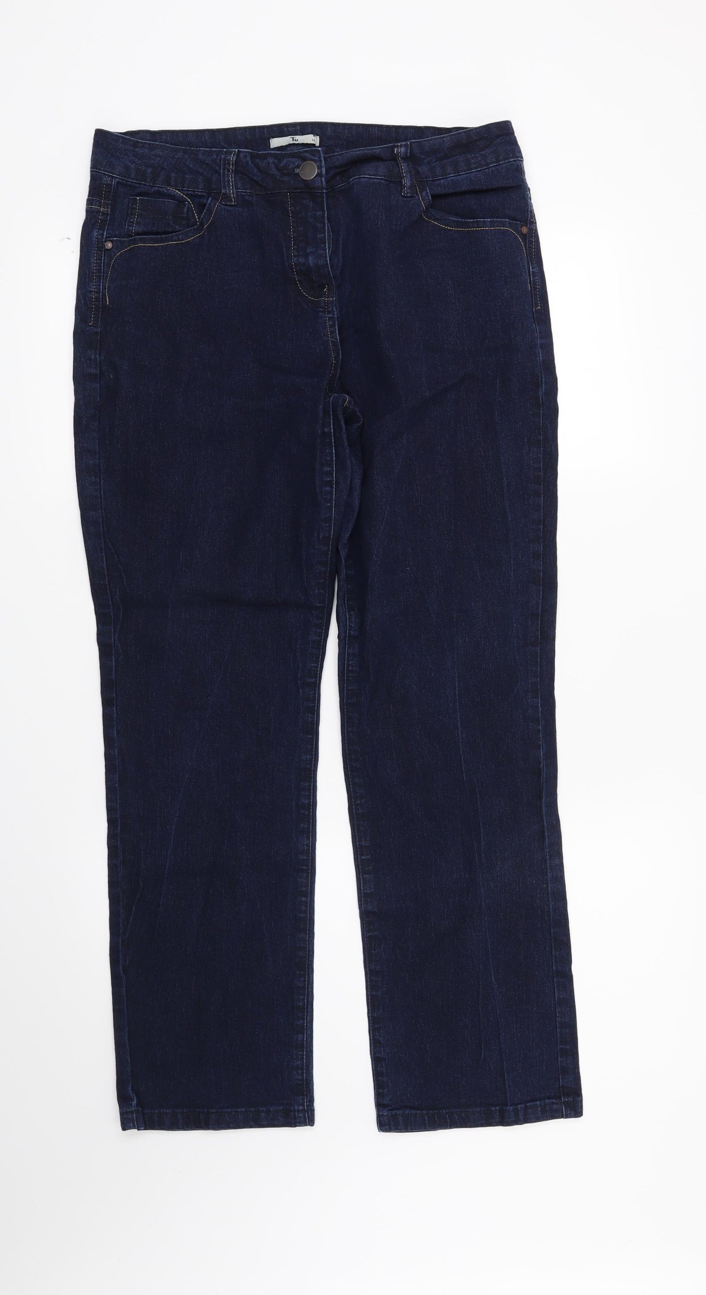 TU Womens Blue   Straight Jeans Size 14 L28 in
