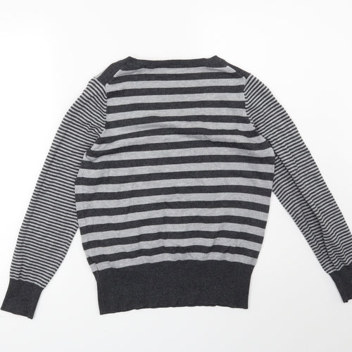 Marks and Spencer Womens Grey Striped  Pullover Jumper Size 12