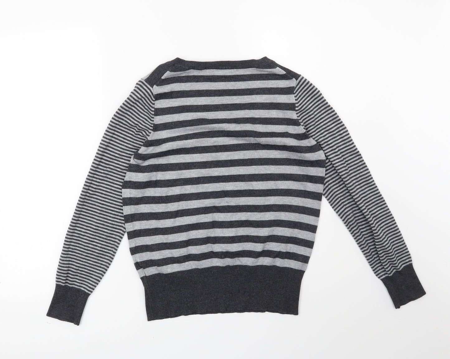 Marks and Spencer Womens Grey Striped  Pullover Jumper Size 12