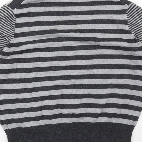 Marks and Spencer Womens Grey Striped  Pullover Jumper Size 12