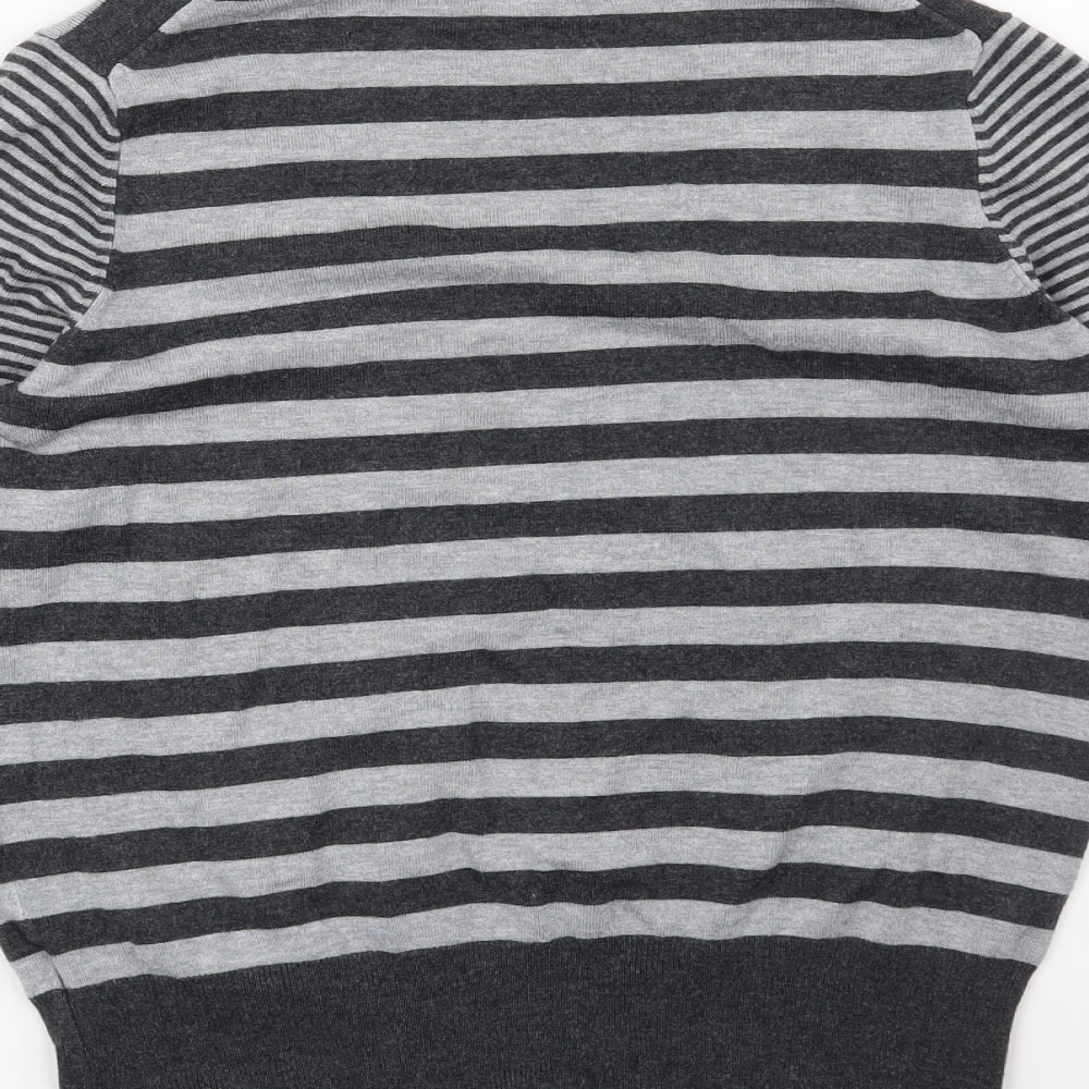 Marks and Spencer Womens Grey Striped  Pullover Jumper Size 12