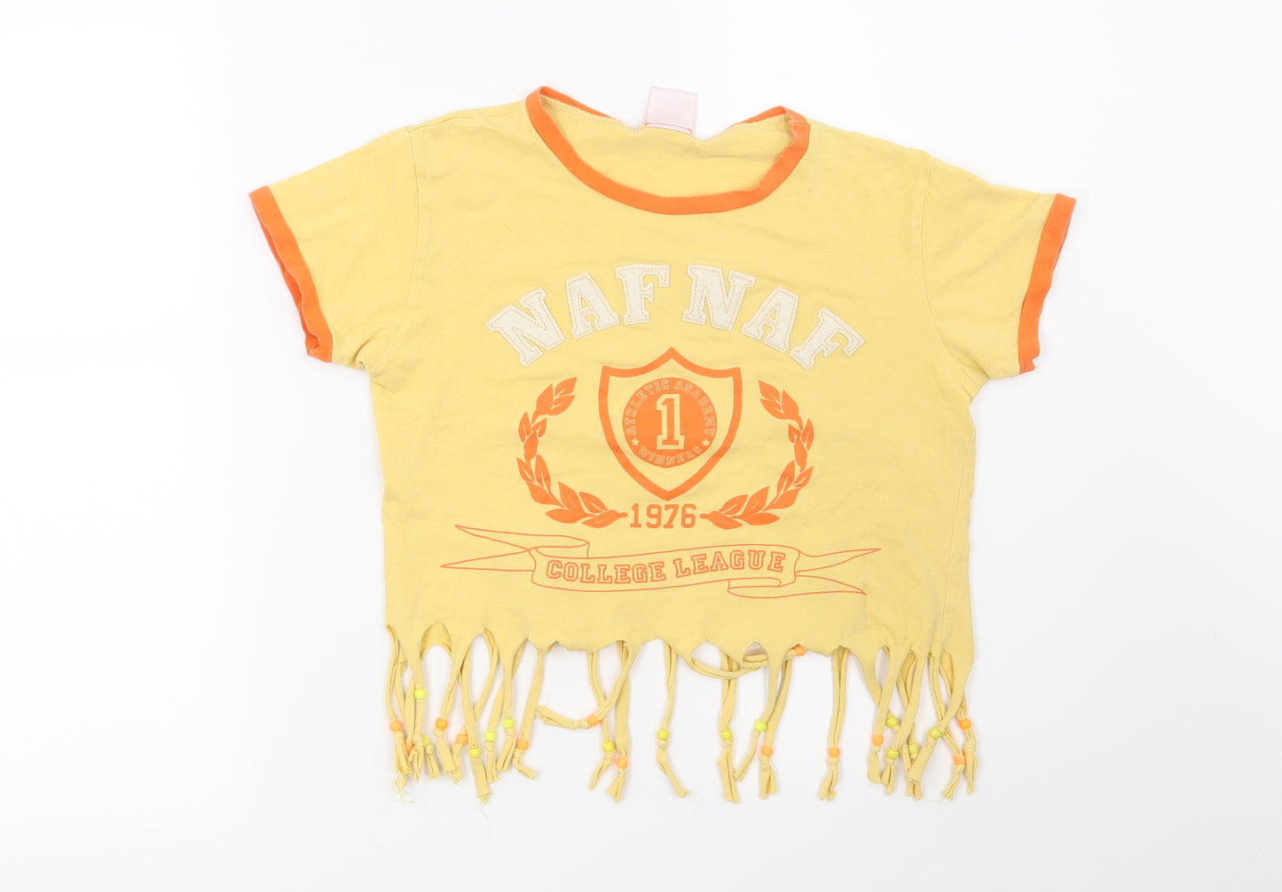 NAF NAF Girls Yellow   Basic T-Shirt Size 13 Years