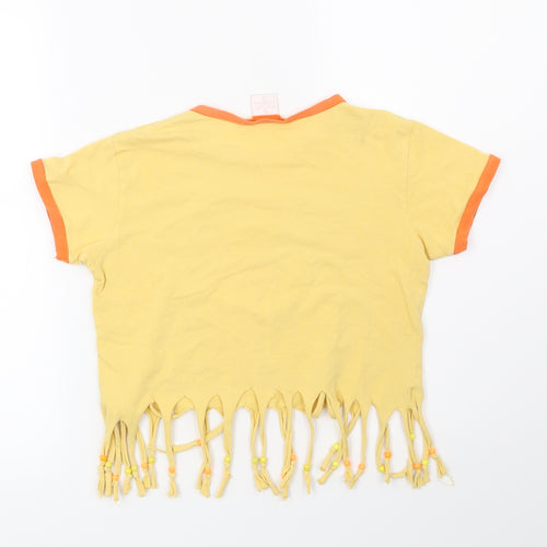 NAF NAF Girls Yellow   Basic T-Shirt Size 13 Years
