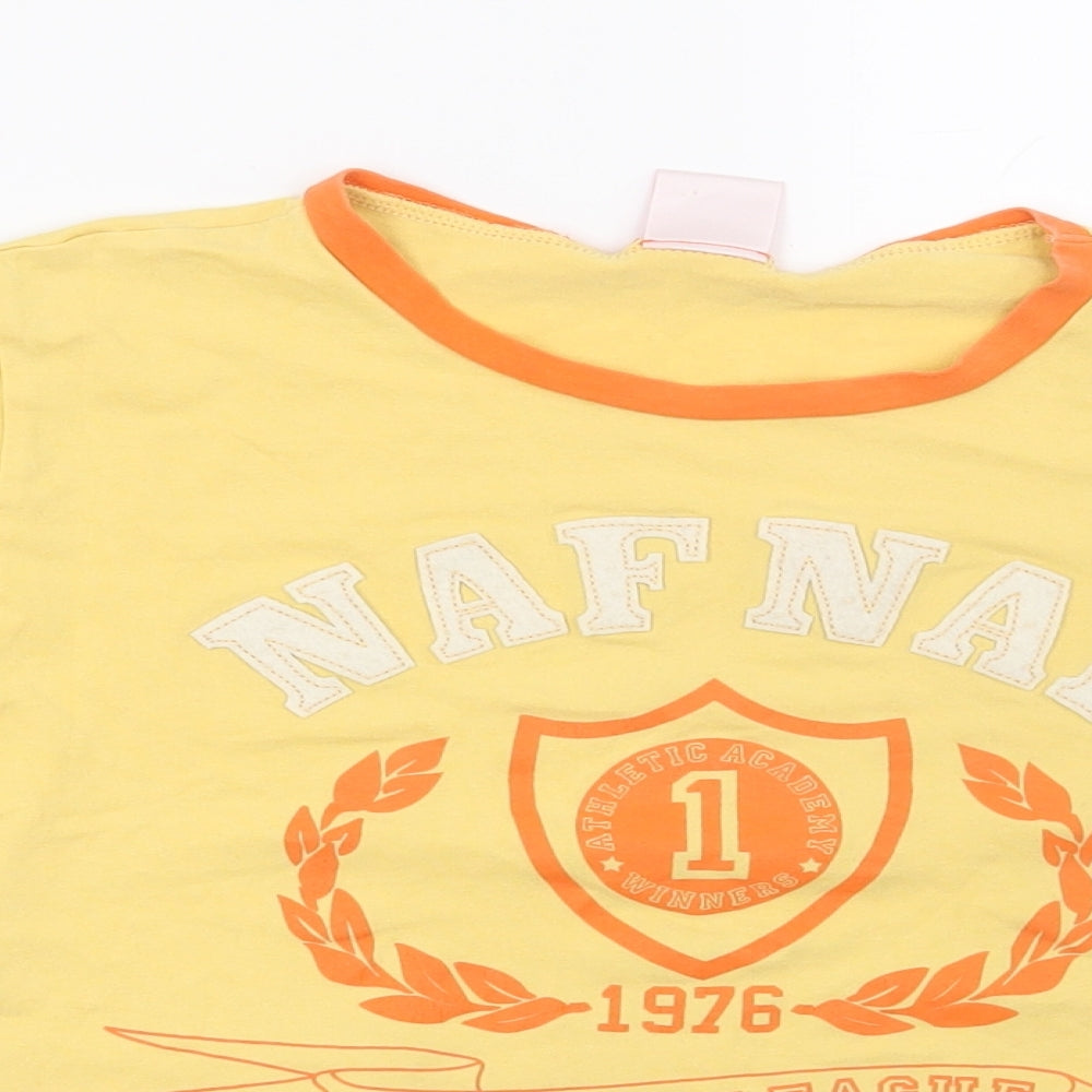 NAF NAF Girls Yellow   Basic T-Shirt Size 13 Years