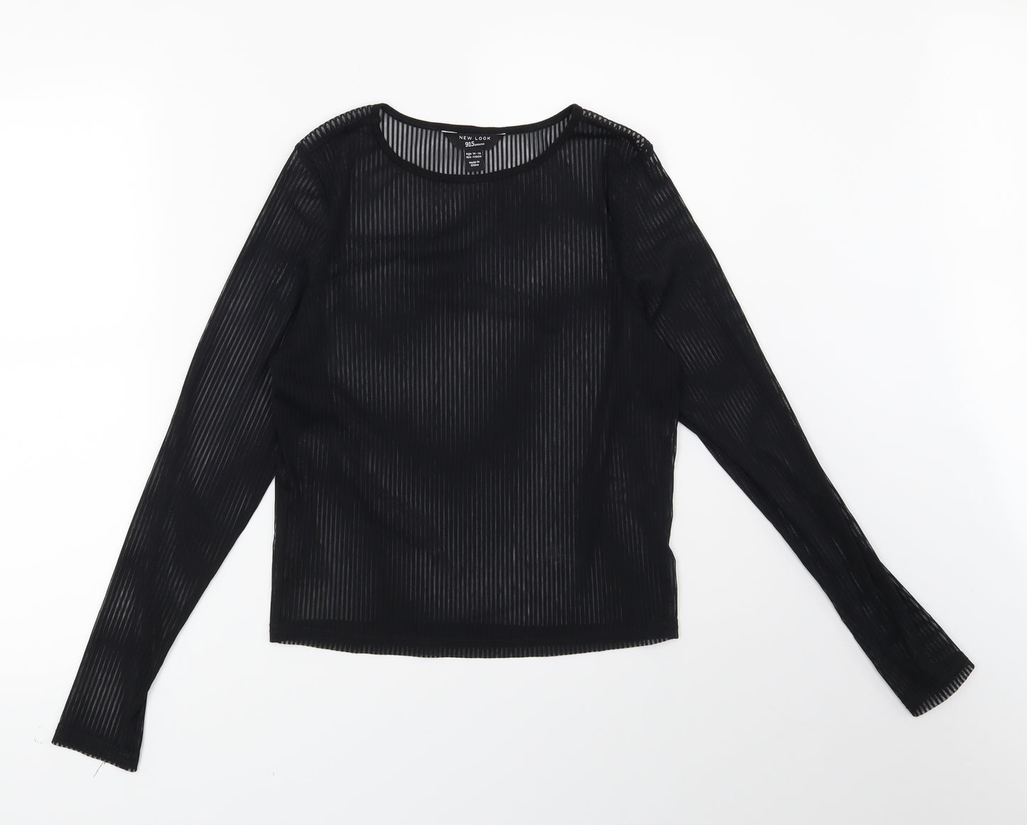 New Look Girls Black Striped  Basic Blouse Size 14-15 Years