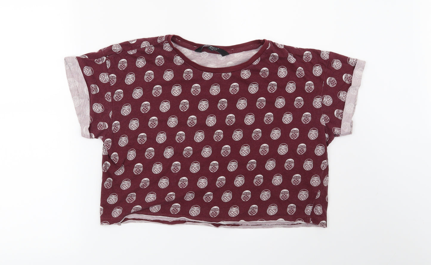 New Look Girls Red   Basic T-Shirt Size 14-15 Years  - Owl