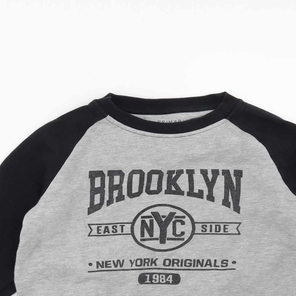 Primark Boys Grey   Pullover Sweatshirt Size 11-12 Years  - Brooklyn NYC