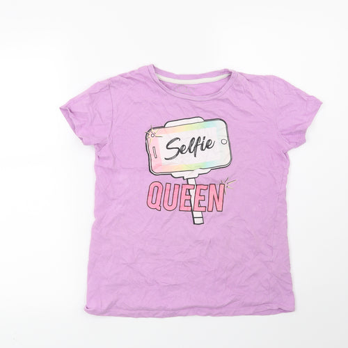 PEP & CO Girls Purple   Basic T-Shirt Size 12-13 Years  - Selfie Queen