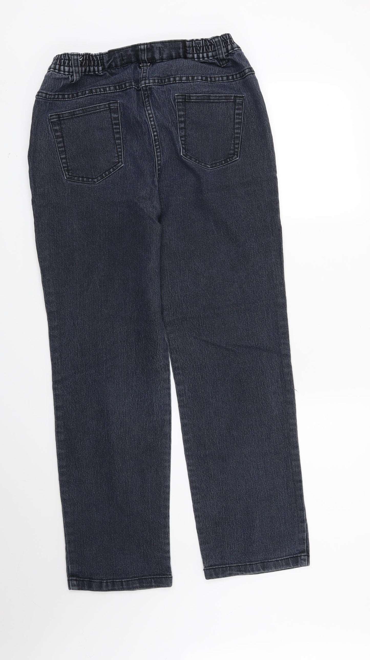 Bonmarché Womens Blue Floral  Straight Jeans Size 12 L27 in