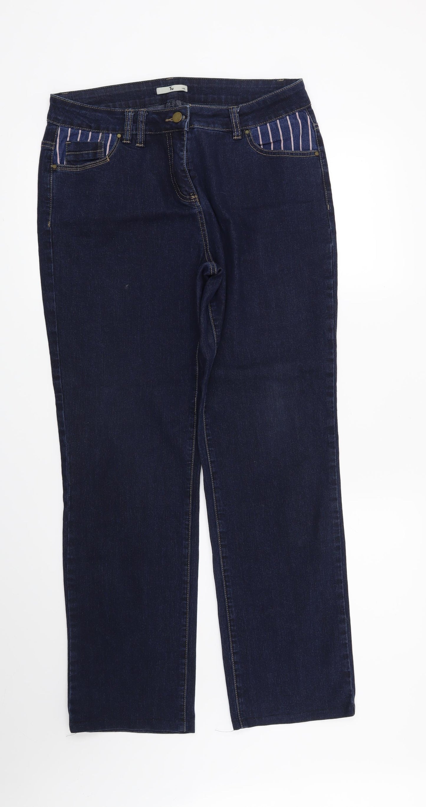 TU Womens Blue   Straight Jeans Size 14 L29 in