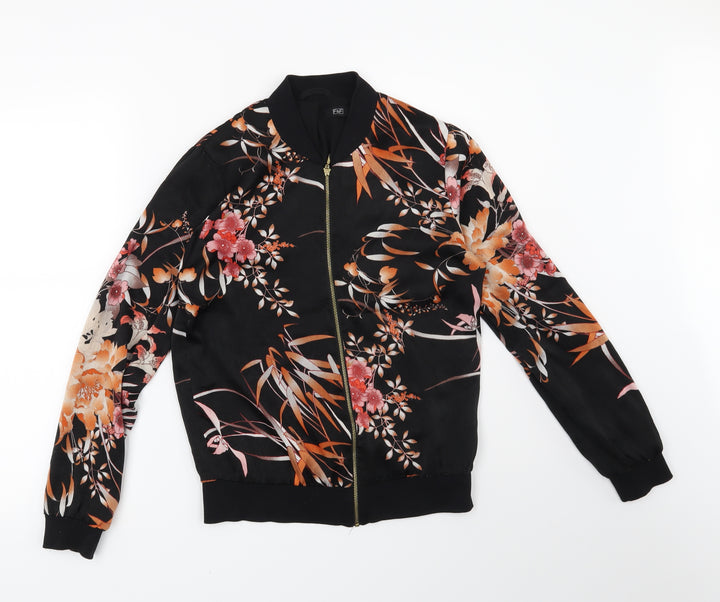 F&F Womens Black Floral Jacket Size 6
