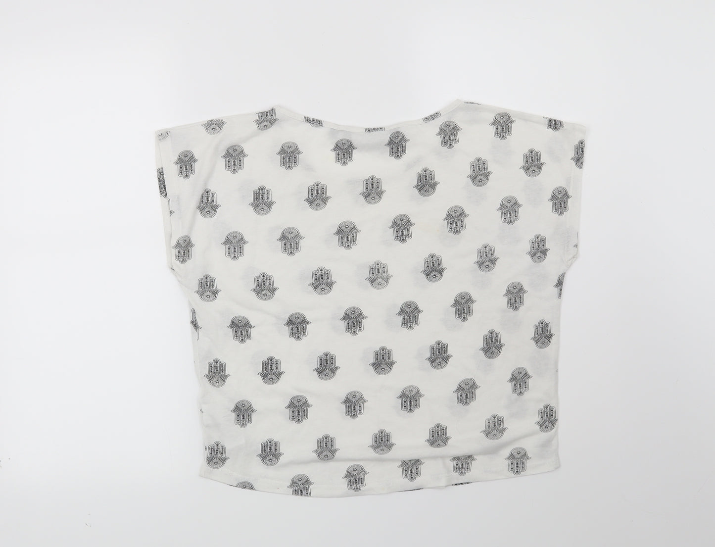 New Look Girls White Geometric  Basic T-Shirt Size 14-15 Years