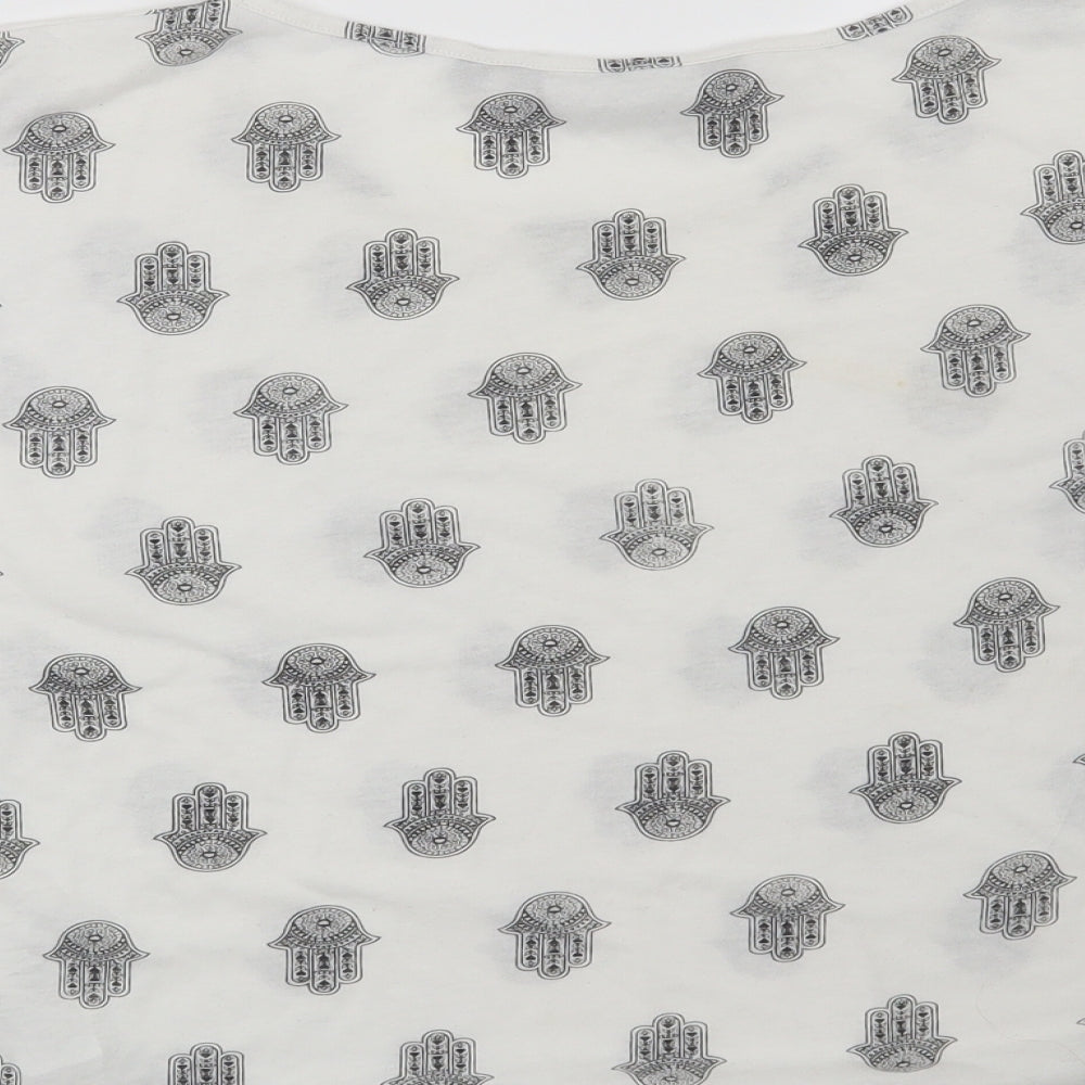 New Look Girls White Geometric  Basic T-Shirt Size 14-15 Years