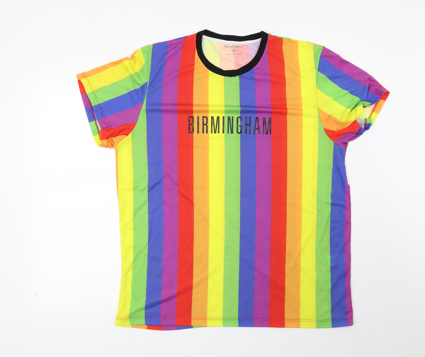 Primark Mens Red Striped   T-Shirt Size 2XL  - Birmingham