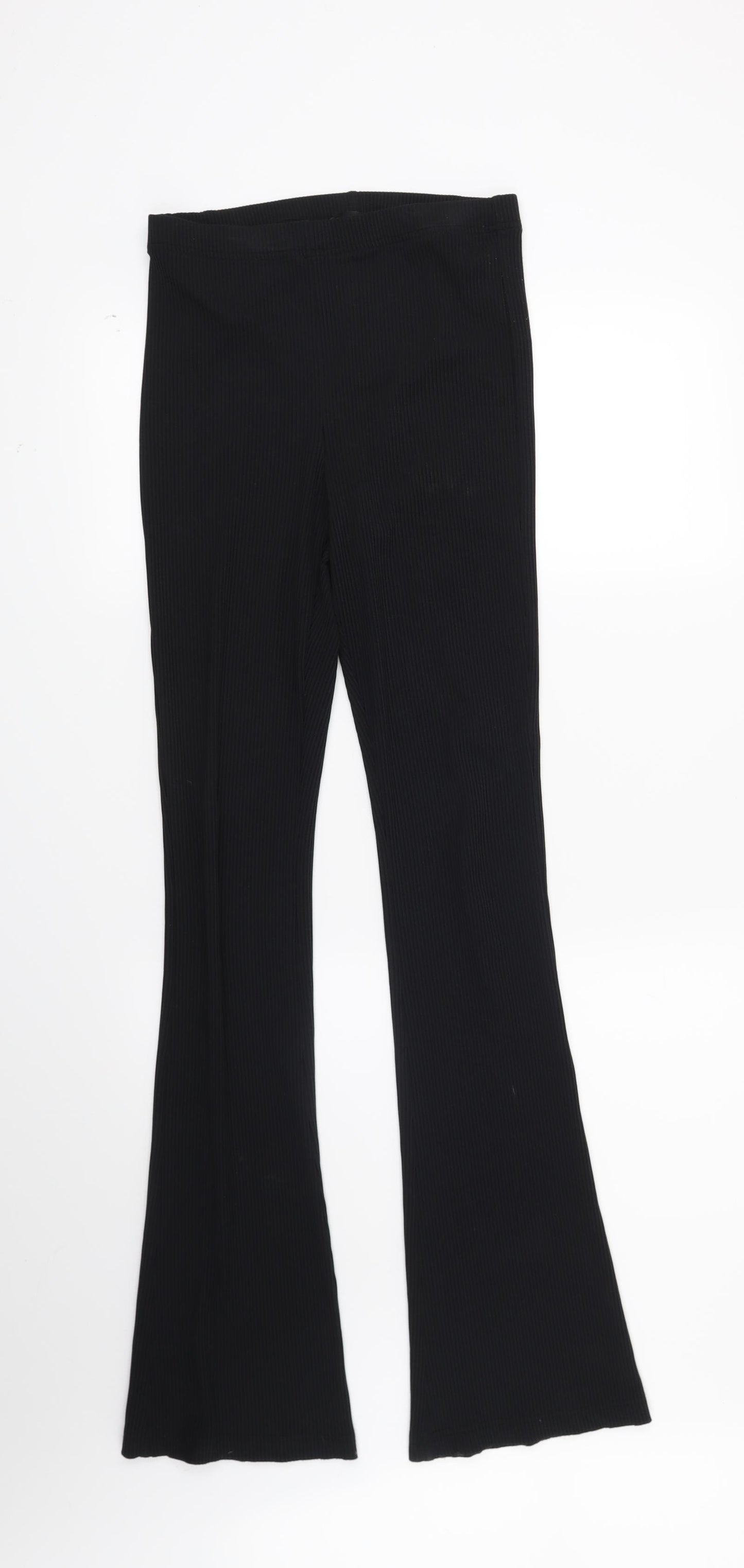 Topshop Womens Black Striped  Trousers  Size 10 L35 in