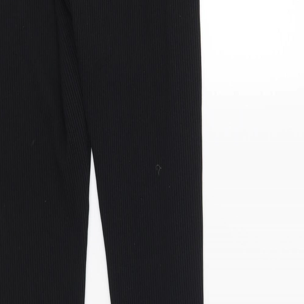 Topshop Womens Black Striped  Trousers  Size 10 L35 in