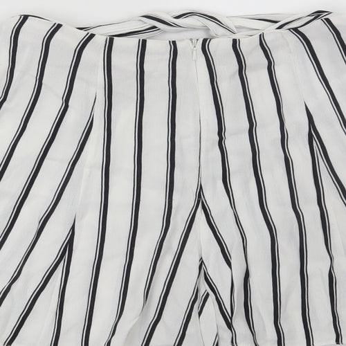 Miss Selfridge Womens White Striped  Hot Pants Shorts Size 6
