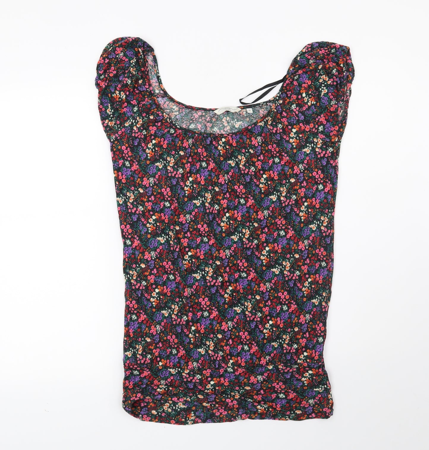 New Look Womens Black Floral  Basic Blouse Size 10