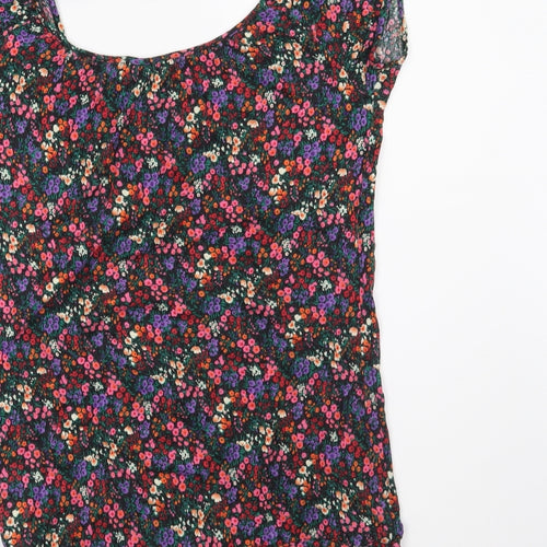 New Look Womens Black Floral  Basic Blouse Size 10