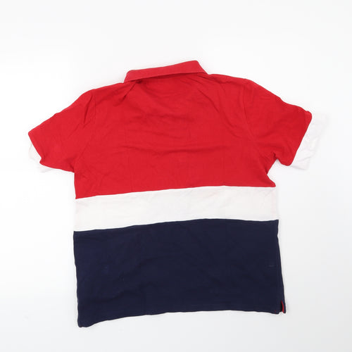 FILA Mens Red Striped   T-Shirt Size M