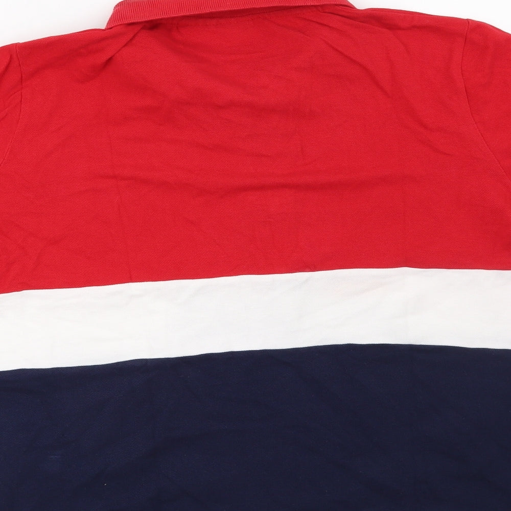 FILA Mens Red Striped   T-Shirt Size M