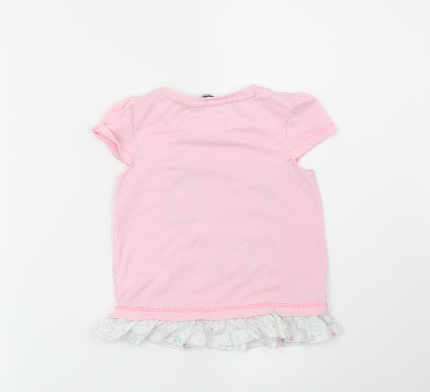 George Girls Pink Floral  Basic T-Shirt Size 4-5 Years  - Rabbit