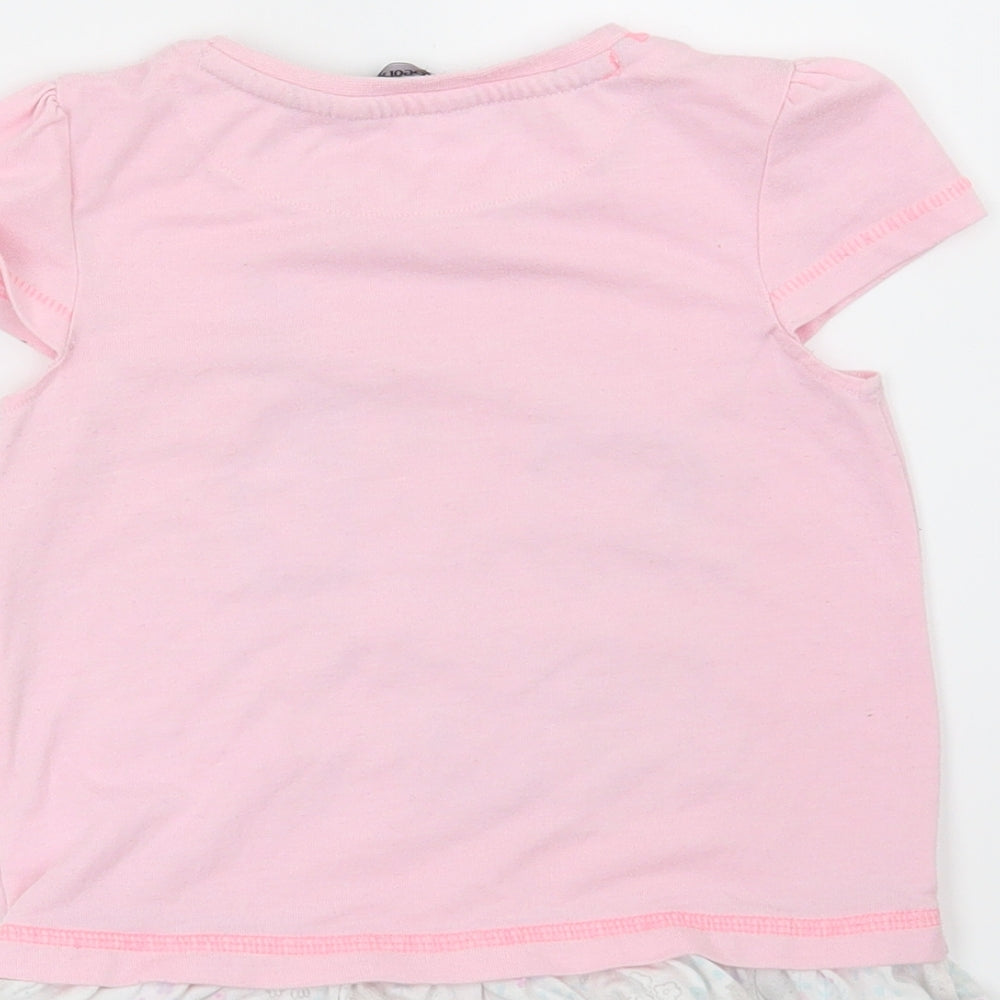 George Girls Pink Floral  Basic T-Shirt Size 4-5 Years  - Rabbit