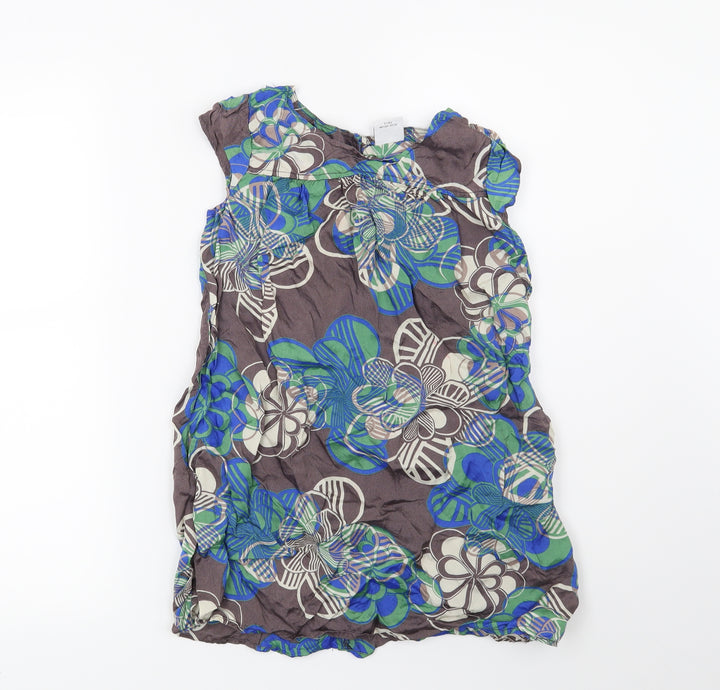 NEXT Girls Brown Geometric  Basic Blouse Size 9 Years