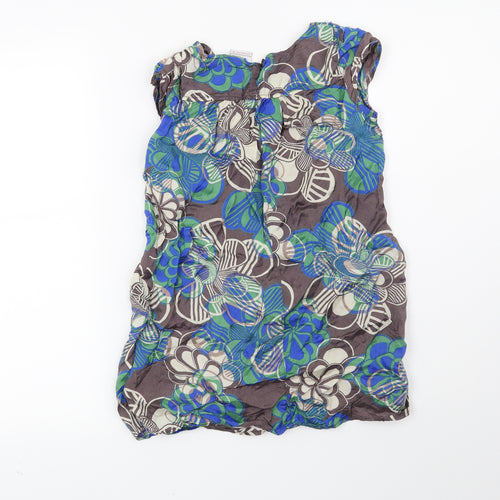 NEXT Girls Brown Geometric  Basic Blouse Size 9 Years