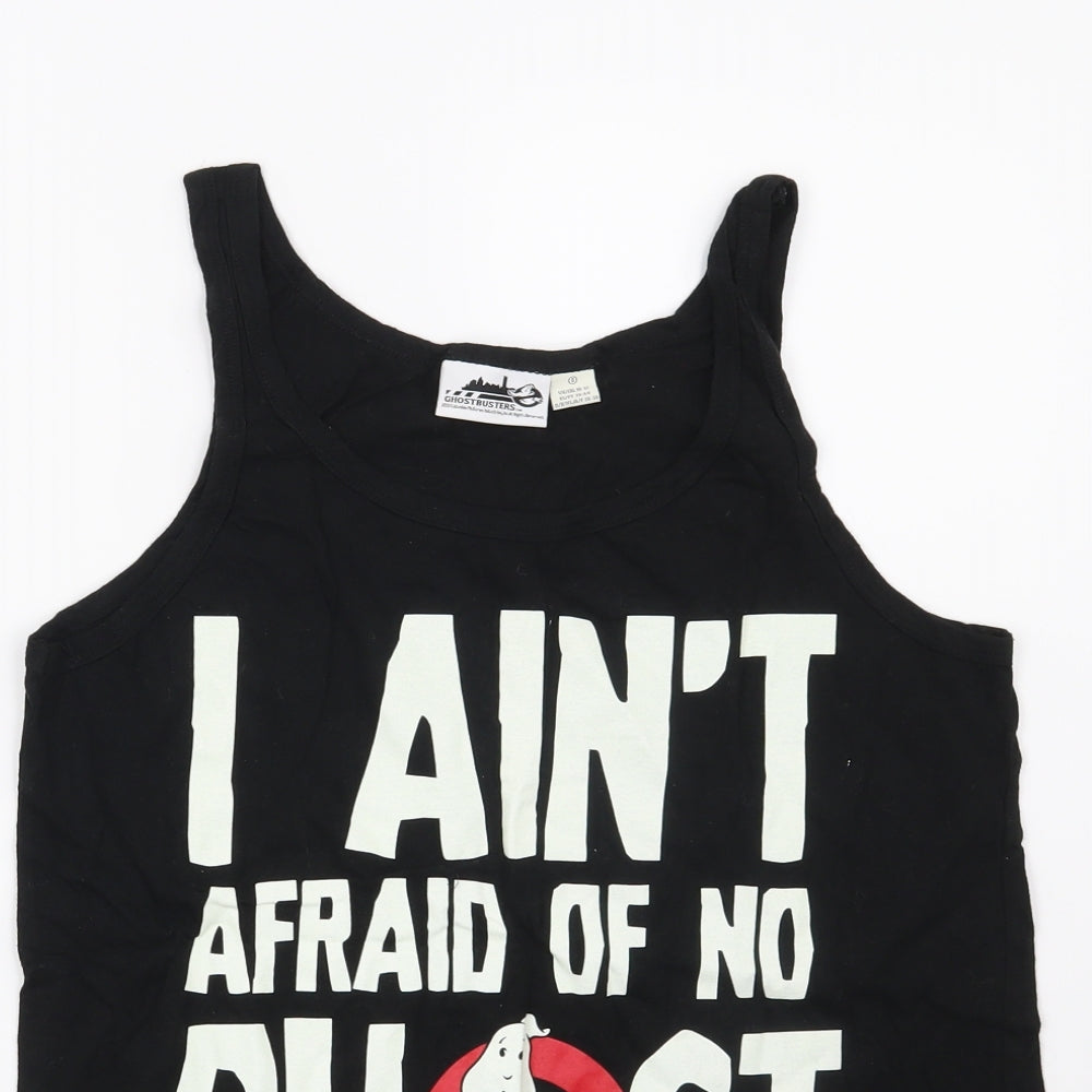Love to lounge Womens Black Solid  Top Pyjama Top Size 10  - Ghostbusters