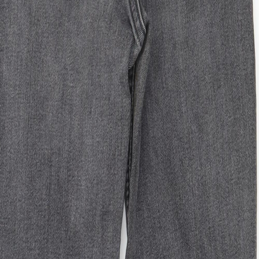 F&F Womens Grey  Denim Straight Jeans Size 8 L26 in