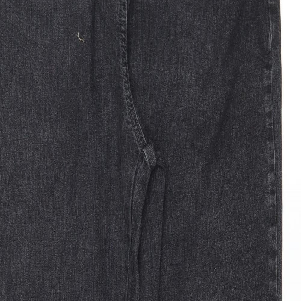 Marks and Spencer Womens Grey  Denim Straight Jeans Size 16 L31 in