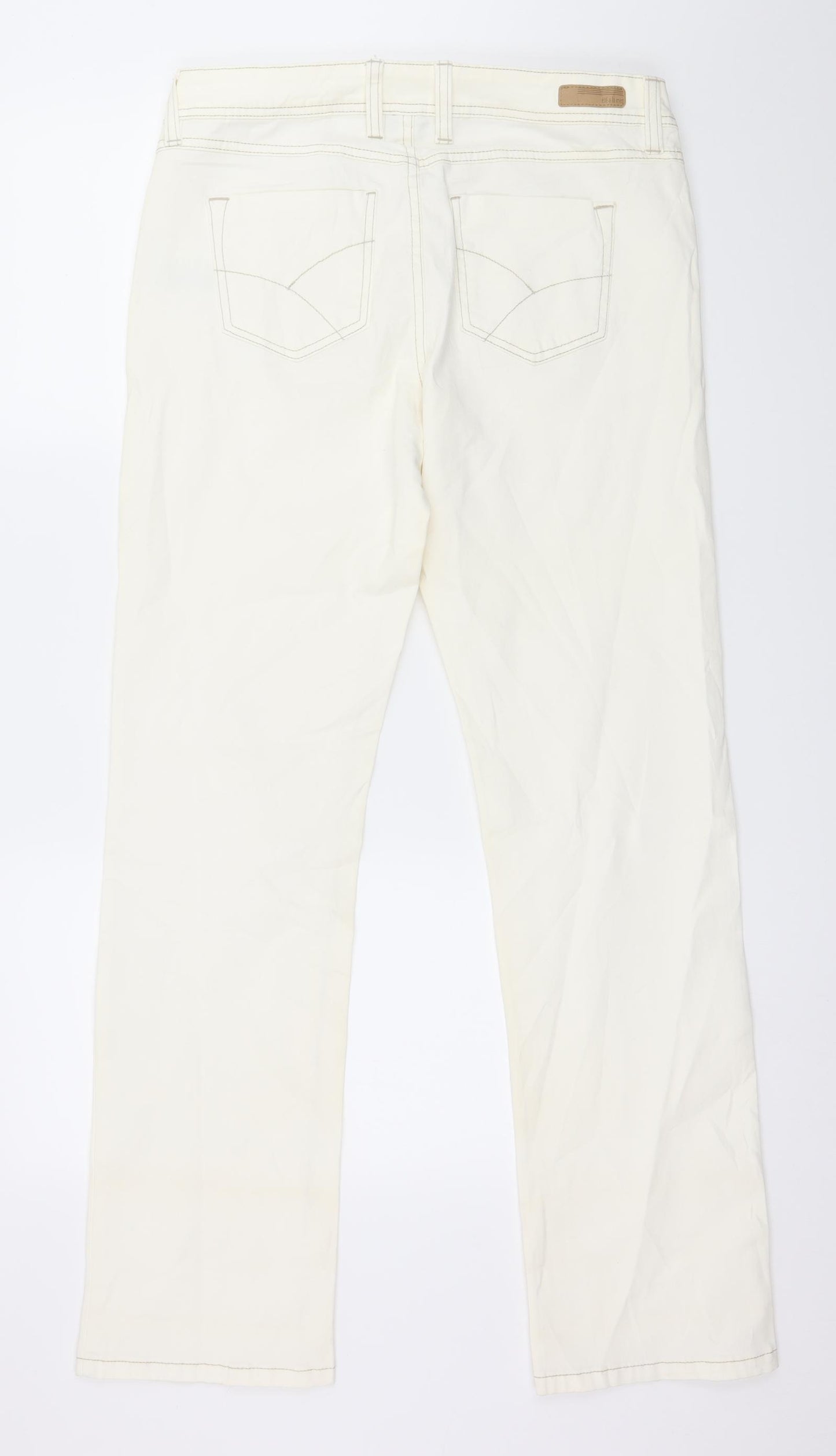ESMARA Womens Ivory  Denim Bootcut Jeans Size 14 L31 in