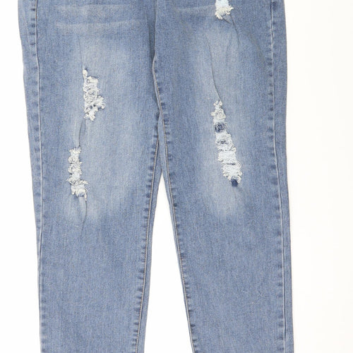 Preworn Womens Blue  Denim Straight Jeans Size 32 in L30 in