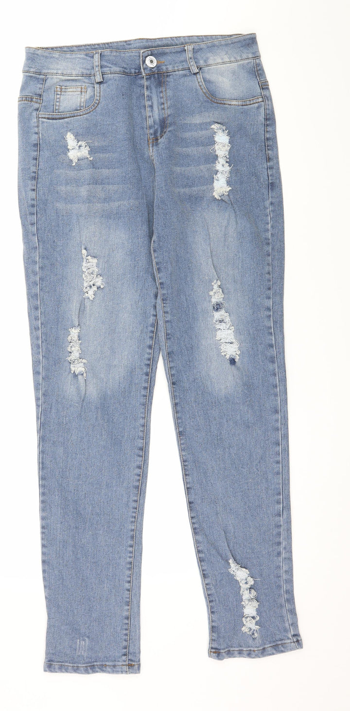 Preworn Womens Blue  Denim Straight Jeans Size 32 in L30 in