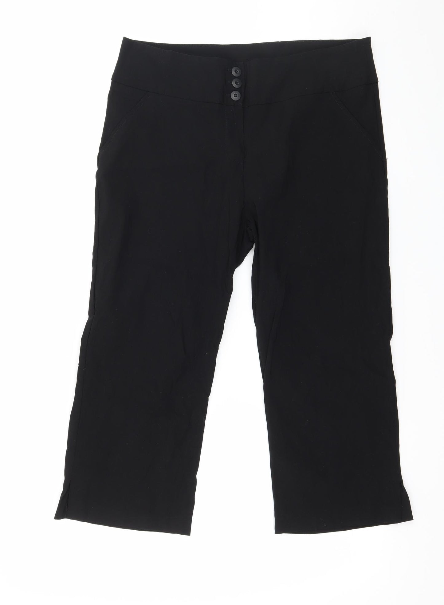 AMARANTO Womens Black   Cropped Trousers Size 14 L20 in